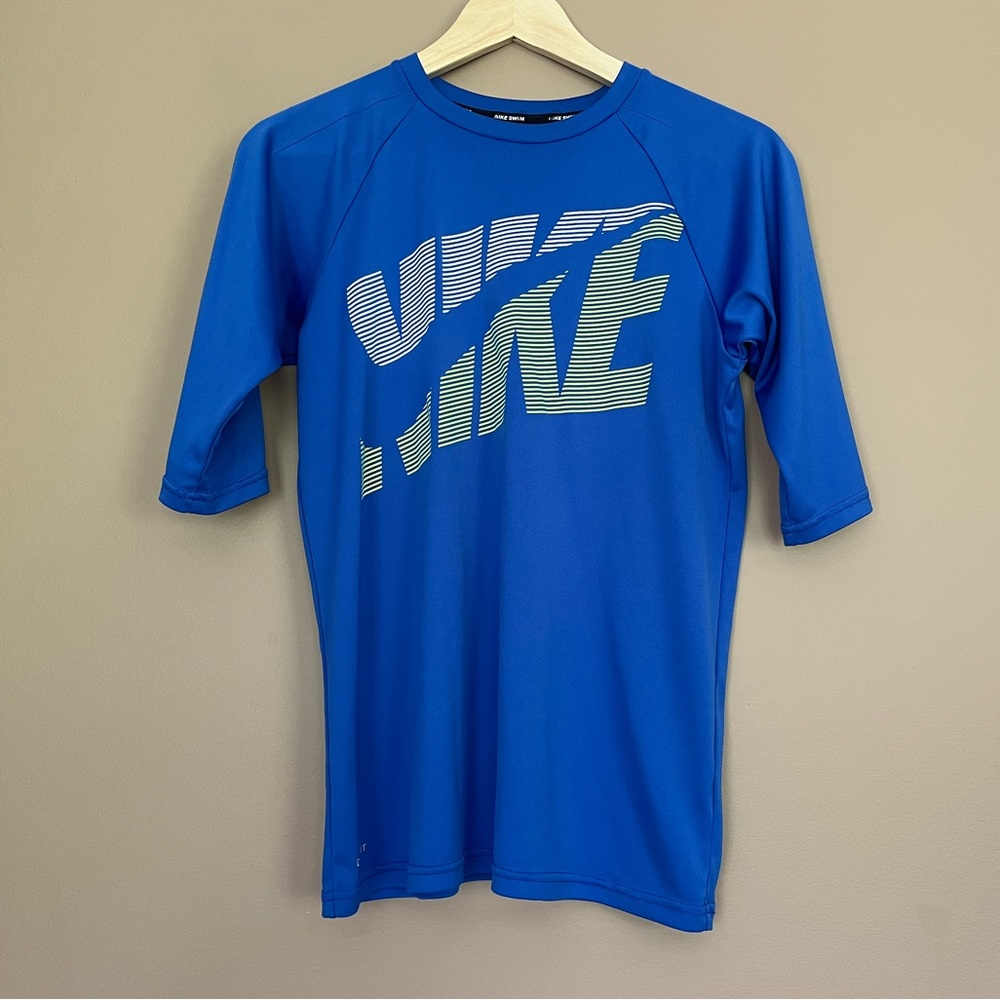 {Nike} Swim Rash Guard Top in Blue - Boys XL